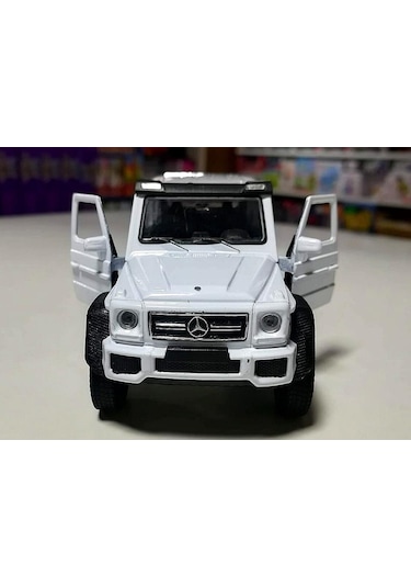 Mercedes 6x6 1/36 Ölçek Beyaz Diecast Çek Bırak Metal Model Araba