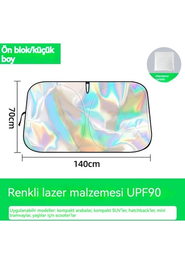 Araç Ön Cam Isı Yalıtımı Ve Güneş Koruması-ön Blok - Renkli Küçük Çocuk 140 70cm