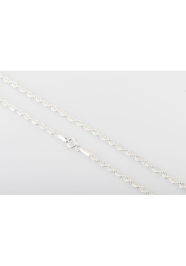 925 Ayar Gümüş Halat Model Burgulu Zincir Kolye 2,5 Mm