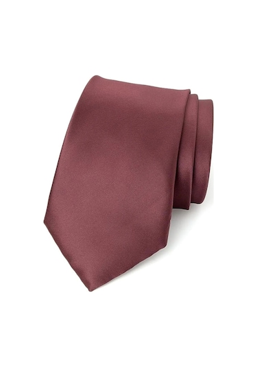 Tezzgelsin Erkek Saten Kravat ve Mendil Set Gül Kurusu Gülkurusu