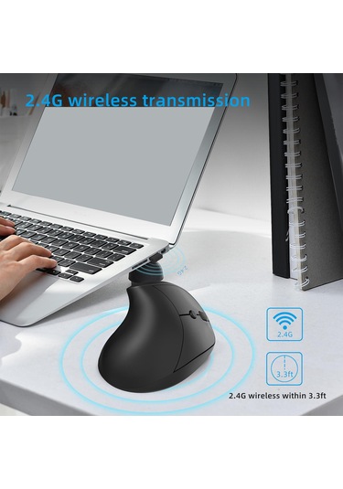 Suntek Oyuncular Için Şarj Edilebilir Ergonomik Fare 2,4 Siyah