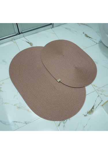 Zengin Supla 2'li Banyo Paspas Set Gül Kurusu