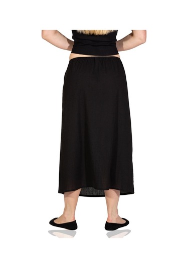 Jüpon Şile Bezi Pamuk Uzun Etek Astarı Tam Boy Jipon Siyah Syh