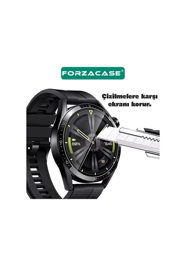 Forzacase Huawei Watch Gt5 Pro 46mm İle Uyumlu Temperli Kırılmaz Cam Ekran Koruyucu - Fc861 Şeffaf