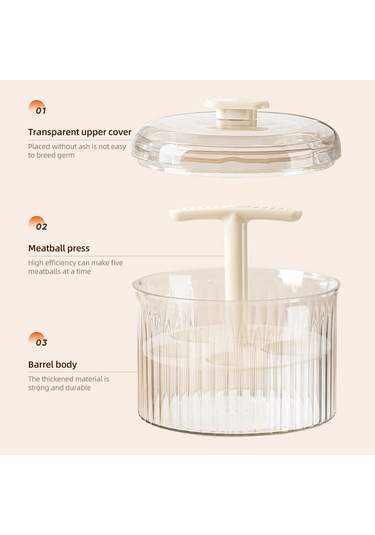 Yarı Saydam Köfte Makinesi - 5 Top Köfte Makinesi Aracı Beyaz Diğer