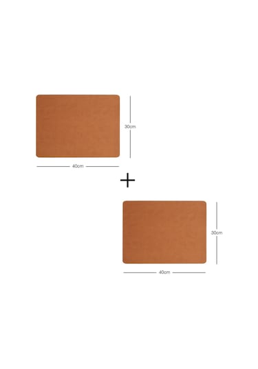2 Adet Taba Deri Sofra Sunum Tabak Altlığı Supla Amerikan Servisi 40 x 30 CM