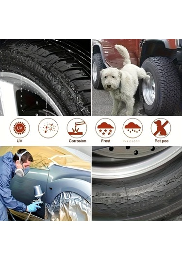 Dashanshop Lastik Kılıfı 4lü Set Ev Tipi Karavan Güneşten Koruma Yaşlanma Önleyici Universal