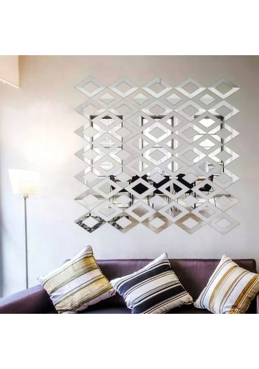 Geometrik Şekilli Dekoratif Ayna Şeffaf