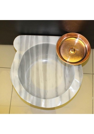 Marmara Ince Dilimli Kulaksız Mermer Kurna