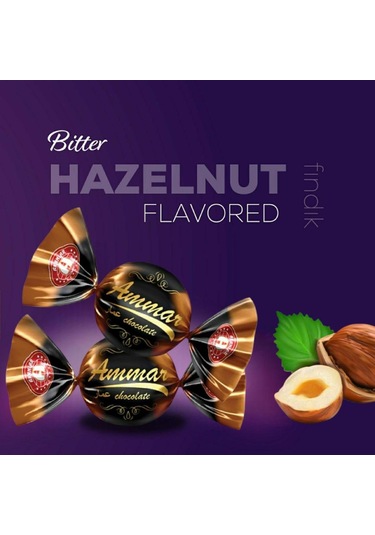 Ammar Çikolata Bitter Kaplamalı Fındık Aromalı Bayramlık İkramlık 300 G