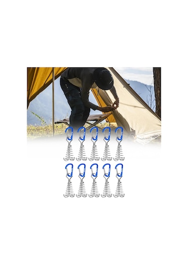 Suntek 10 Parça Güverte Ankraj Mandalları Paslanmaz Mavi Mavi