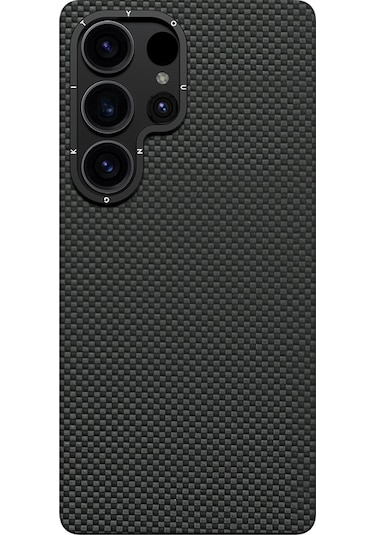 Galaxy S25 Ultra Kılıf Magsafe Uyumlu Aramid Fiber Youngkit 1500d Kevlar Extreme Wing Kapak Siyah