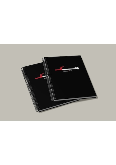 Notebook for Developers - Deadline - Siyah - Kısmi Lak'lı Sert Mukavva Kapak - 100 Yaprak - Kareli - Spiralli Defter