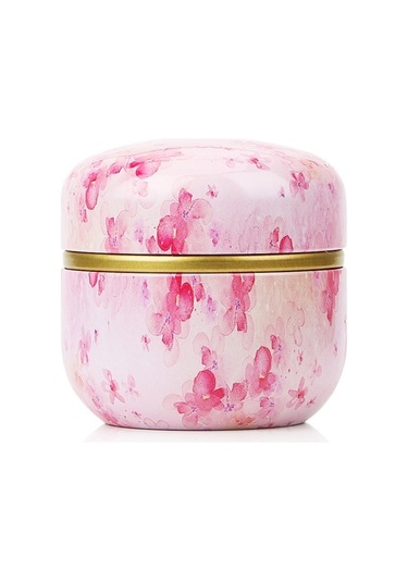 Sones Hoomın Çay Kutusu Çay Kavanozu Saklama Tutucu Çay Kutuları Matcha Kabı Mini Kahve Tozu Düzenleyici Kutular Çok İşlevli Yuvarlak Metal, Renk: Kiraz Rengi