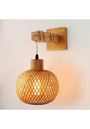 Japon Tipi Bambu Başucu Duvar Lambası Restoran Rattan Lamba Ahşap Yatak Odası Çiftlik Evi Ülke İç Arka Plan Duvar Aplik 58248116 Ahşap