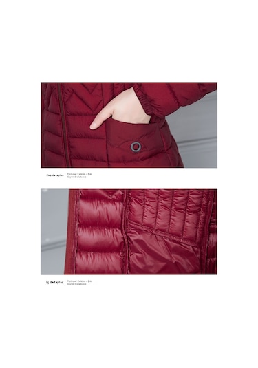 Kısa, Hafif, Yeni Dar Kesim Kadın Ceketi Hünnap Kırmızısı