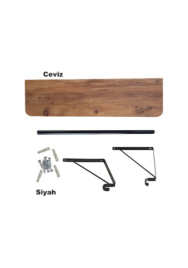 Depolife Duvar Rafı Fortmanto Elbise Askılık Montajlı Askılık Demiri