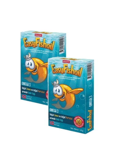 Easyfish Oil Omega 3 30Tablet Limon Ve Portakallı 2 Adet