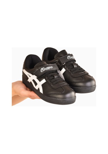 Etayger Çoçuk Kalın Taban Unisex Spor Ayakkabı Kaymaz Taban Sneakers Siyah