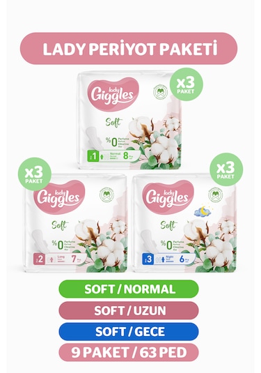 Giggles Lady Soft Hijyenik Ped Mix Paketi 63 Adet