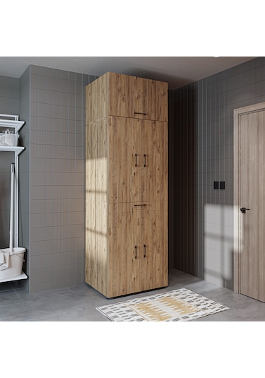 Dora Kapaklı Çamaşır Ve Kurutma Makinesi Dolabı Atlantik Atlantik Çam