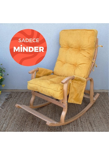 Reyo Home Sallanan Sandalye Minderi Kapitone Çift Cepli Hardal