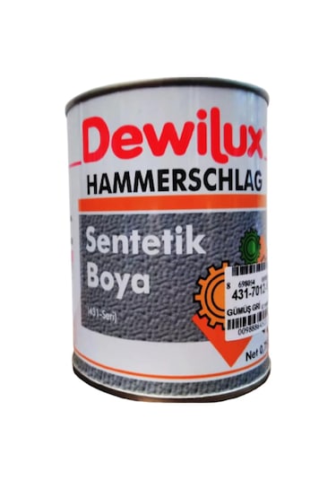 Dewilux Hammerschlag Hammerton Sentetik Gümüş Gri Boya 2.5 Litre