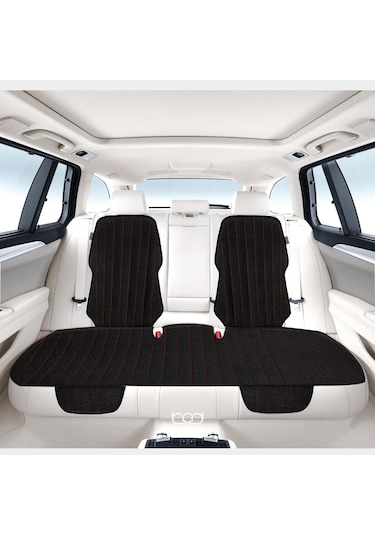 Bod Vodina Serisi Tay Tüyü Cepli Oto Koltuk Minder Seti Koltuk Koruma Kılıfı Ön Arka Set Siyah-kırmızı