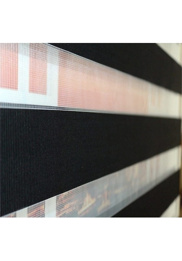 Kidmex Düz Siyah Zebra Perde Etek Dilimsiz