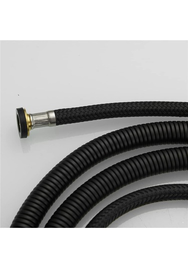 Duş Hortumu Ekstra Uzun, 79 İnç Duş Hortumu, Duş Başlığı Uzatma Hortumu, El Duş Hortumu Mat Siyah Mat - Siyah