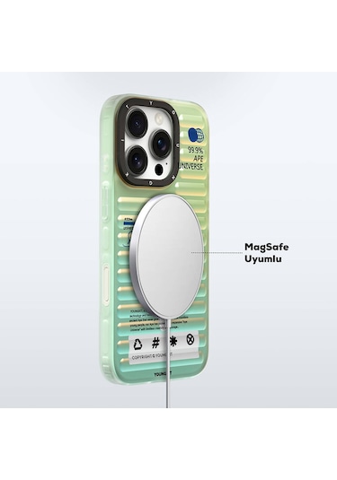 İphone 16 Pro Uyumlu Kılıf Magsafe Şarj Özellikli Youngkit Chameleon Serisi Kapak Mavi
