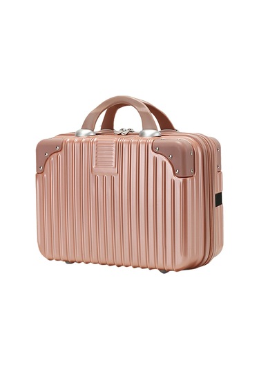 Mufunye Ücretsiz Kombinasyonlu Saklama Bölmeleriyle Donatılmış, Gül Rengi Altın Rengi 14 İnç Kozmetik Saklama Kutusu