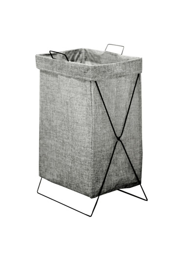 Cbtx 52 L Katlanabilir Çamaşır Sepeti Demir Raf Pamuk Keten Kirli Giysiler L Gri Diğer