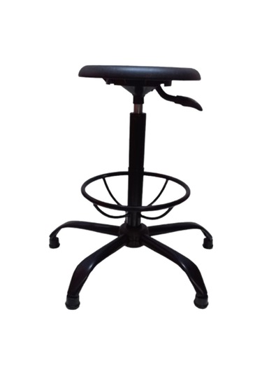 Monoblok Tablalı Laboratuvar Taburesi Çemberli Metal Ayaklı