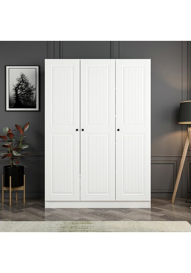 Kale 3 Mebran Kapaklı 2ç Dolap - Beyaz 210cm