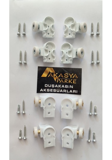 Duşakabin Teker Seti Bella Serisi 2 Sabit 2 Hareketli Duşakabinle Beyaz