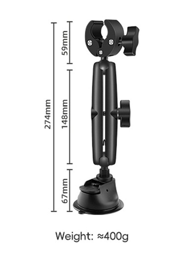 Prestigegoods Tek Ayaklı Araba Vantuz Montajlı Yengeç Kelepçeleri Siyah, Kullanışlı Montaj, Dayanıklı Malzemeler Siyah