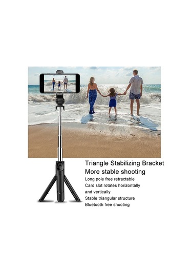 Cbtx Xt09 Canlı Cep Telefonu Tripod Selfie Stick Braketi Bluetooth Selfie Stick Pink