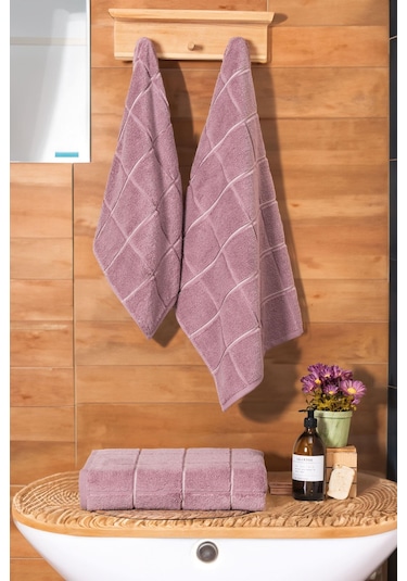 Varol Kare Micro Cotton Banyo Havlusu 90x150cm Gül Kurusu-90x150cm Gülkurusu