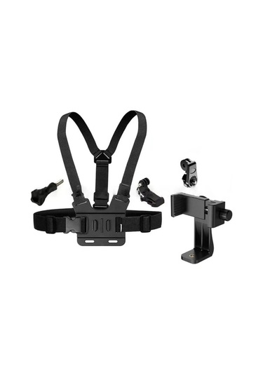 Jl Göğüs Kemeri Fixation Braketi İle Ayarlanabilir Telefon Klip Dr Siyah