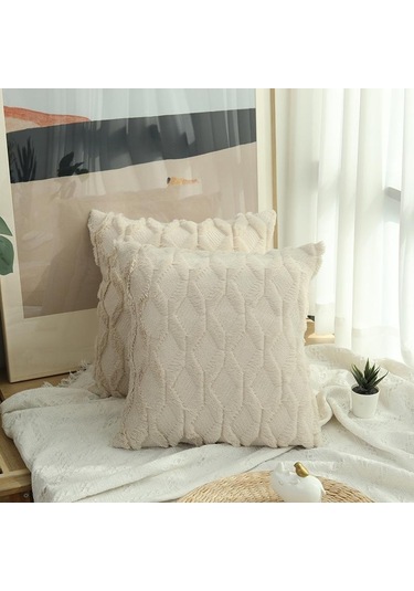 Bej Katı Kanepe Bel Yastık Örtüsü Yastık 40x40/45x45/50x50 Ev İçin Dekoratif Kırlent Kılıfı 45 45cm Bej