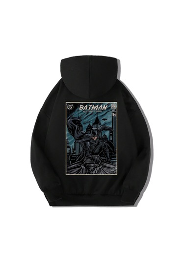 Brz Kids Unisex Çocuk Batman Hoodie Siyah