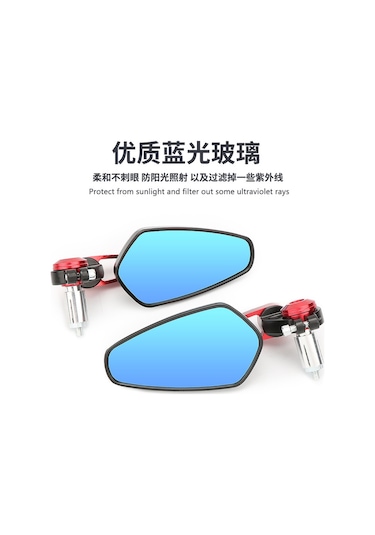 Vkemall Dayanıklı Cnc Alüminyum Motosiklet Retro El Aynası - Kolay Kullanım, Kompakt Tasarım, Siyah Beyaz Cam