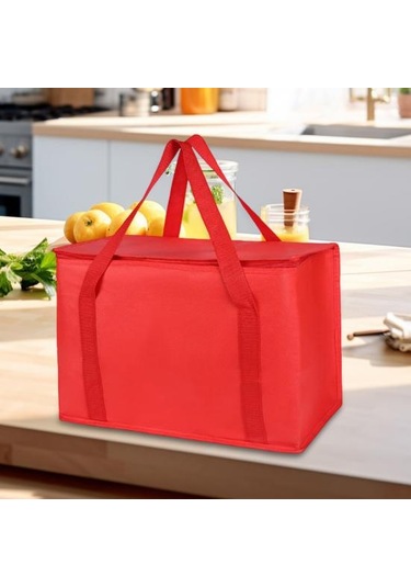 Büyük Yalıtımlı Piknik Çantası Fermuarlı Öğle Yemeği Çantası Yeniden Kullanılabilir Market Taşıma Çantası Kamp Piknik Seyahat İçin İçecek Soğutucu Çanta Gri