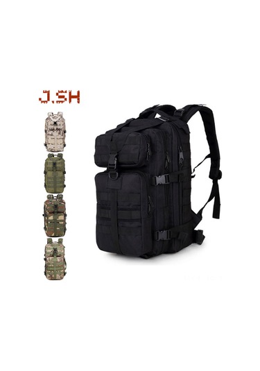 Jeemson Askeri Stili 35l Çift Omuzlu Saldırı Sırt Çantası - Outdoor Dağcılık, Cs Kamp İçin Dayanıklı Kumaş Siyah Yılan Desenli Çok Renkli
