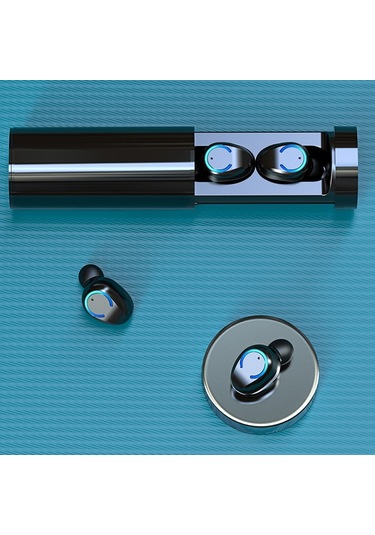 F9-6 Tws Cvc8.0 Gürültü Önleyici Dokunmatik Bluetooth Kulaklık, Pull-out Silindirik Şarj Kutusu, Destek Led Güç Dijital Ekran Ve Çağrı Ve Siri Siyah