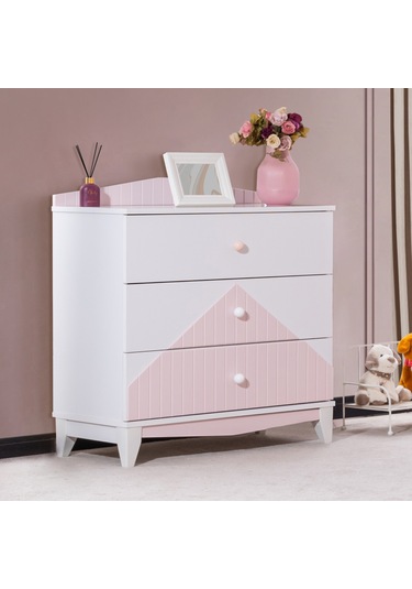 Şifonyer, Fethiye 3 Çekmeceli Şifonyer - Pembe