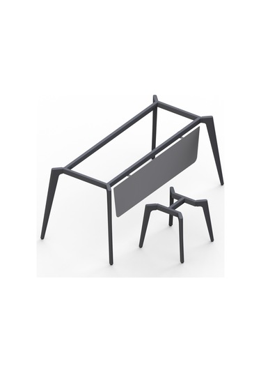 Api Design Kale Metal Ofis Çalışma Masa Ayağı Ahşap-cam-mermer İçin Uygun Siyah