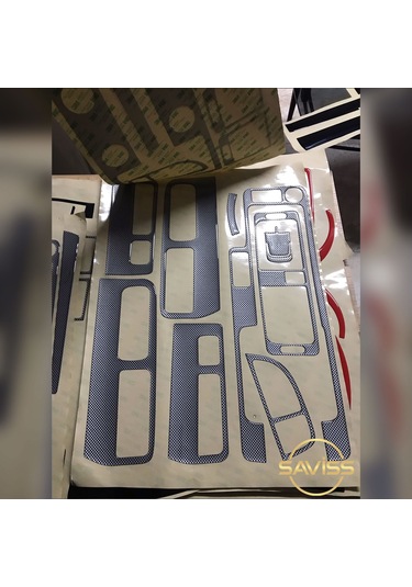 Volvo S40/V50/C30 2003/2009 Full Set, Gri Carbon Desen Konsol Maun Kaplama (Gri Carbon Desen)