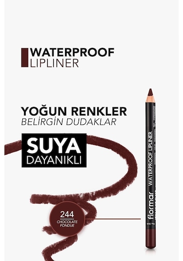 Flormar Waterproof Lipliner Sudan Etkilenmeyen Dudak Kalemi 244 Chocolate Fondue